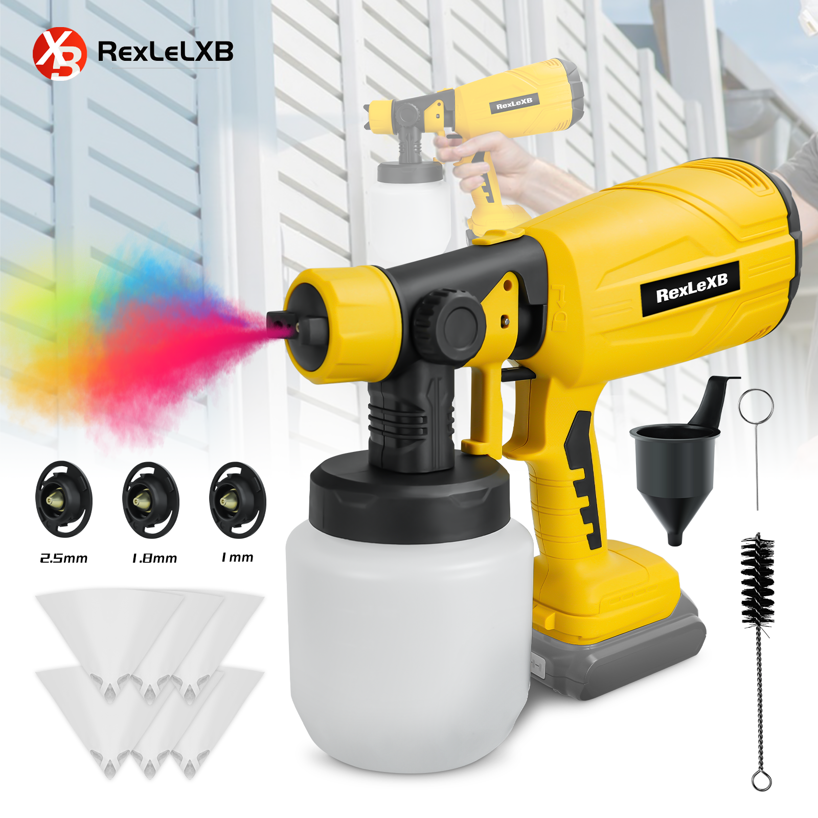 Home Security Gun - 800ML Cordless Electric Spray Gun for