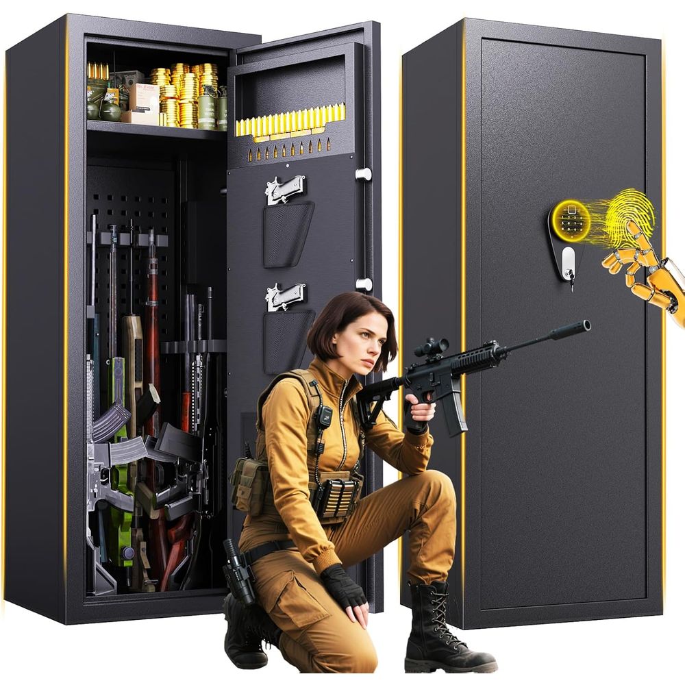 Home Security Gun - Biometric Fingerprint Access Large Gun Cabinet