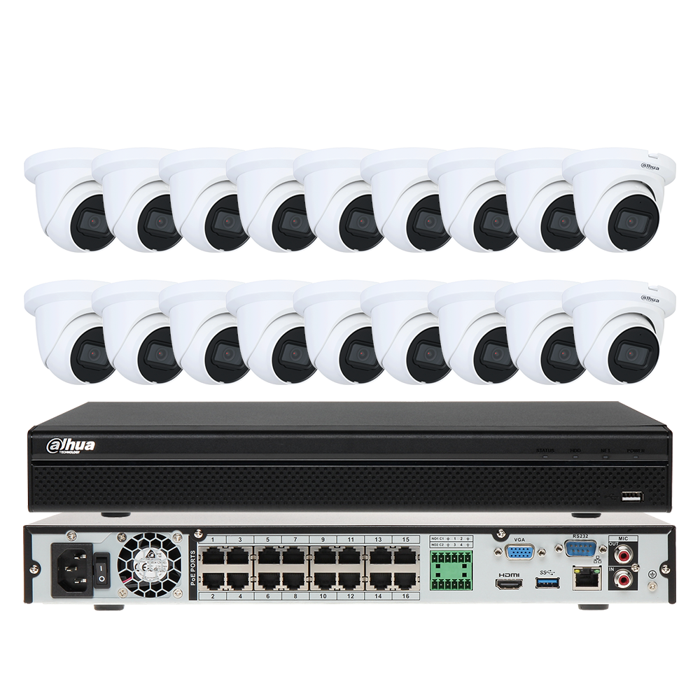 Ip Camera Outdoor 4K - Dahua 16-Channel 8MP IP Camera System