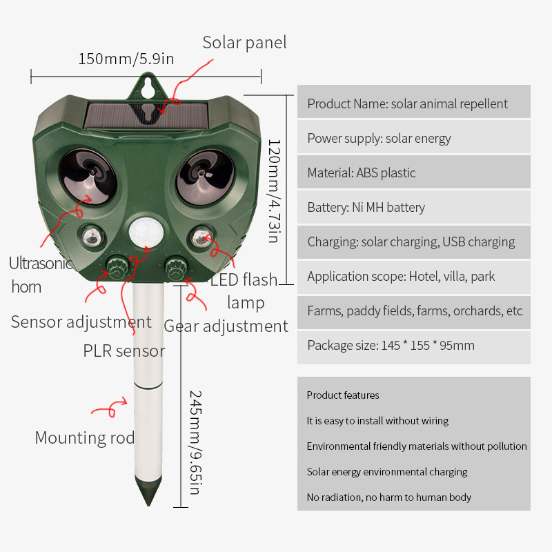 Ultrasonic Repellent Tool Sola - Pet Immune Pir Sensor บทวิจารณ์และราคา