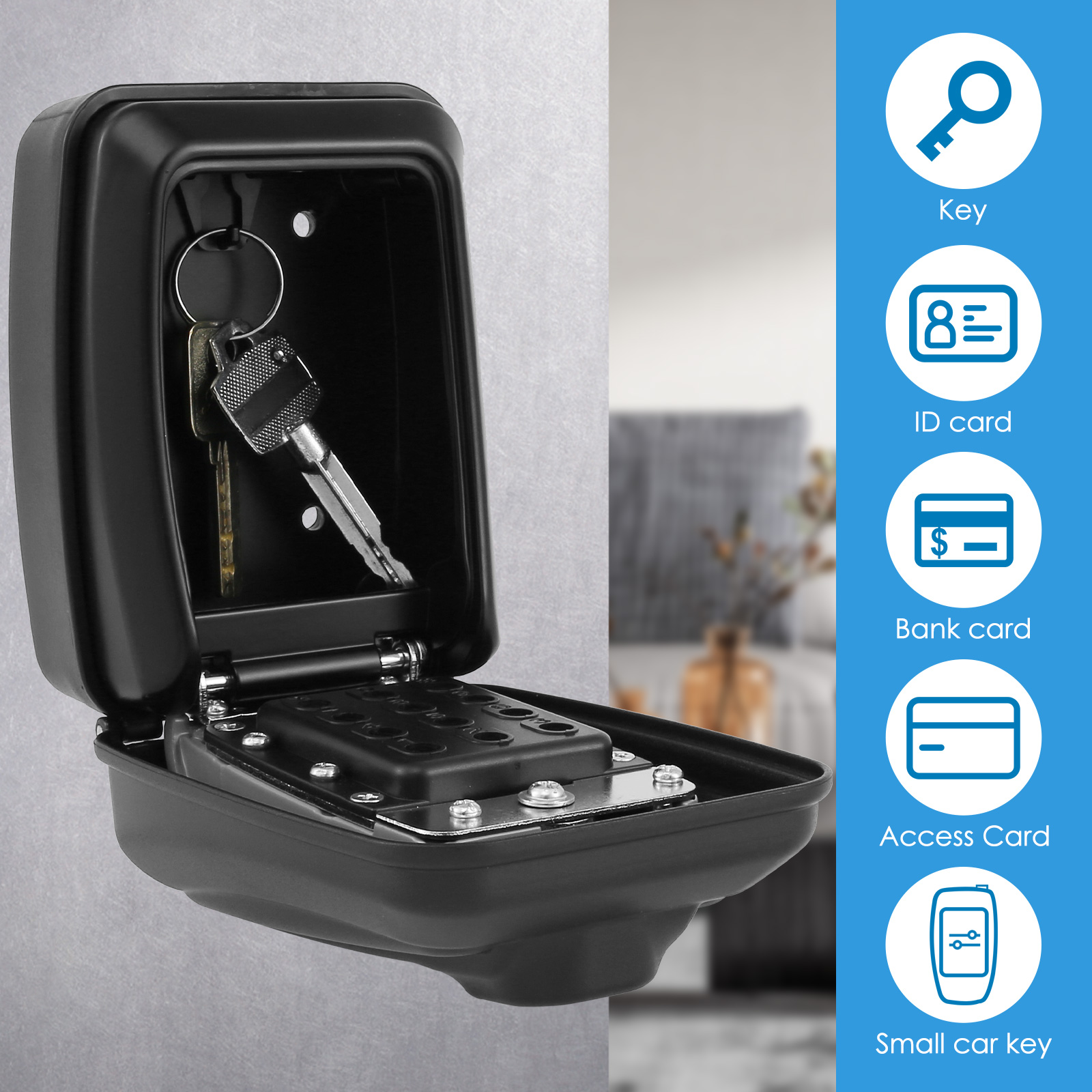 Key Lock Box Wall-Mount Secret - Home Security Ideas บทวิจารณ์และราคา