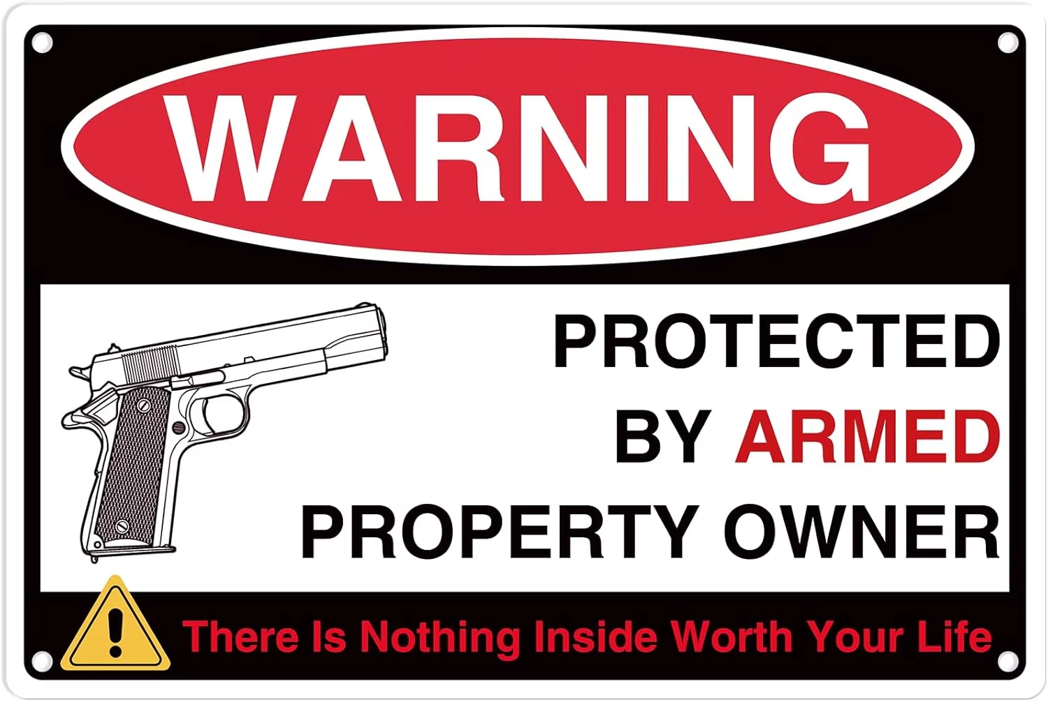 Protected By Armed Property Ow - Home Security Gun บทวิจารณ์และราคา