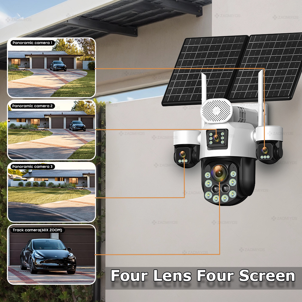 4 Lens Outdoor 360° Surveillan - Home Security Ideas บทวิจารณ์และราคา