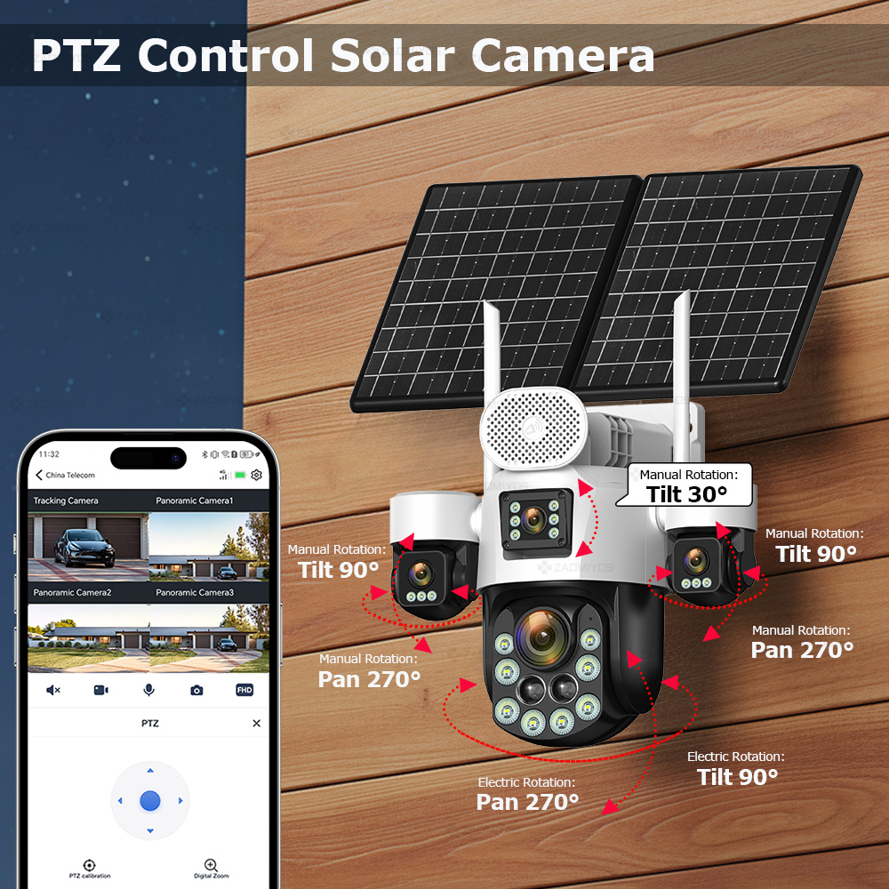 4 Lens Outdoor 360° Surveillan - Home Security Ideas บทวิจารณ์และราคา