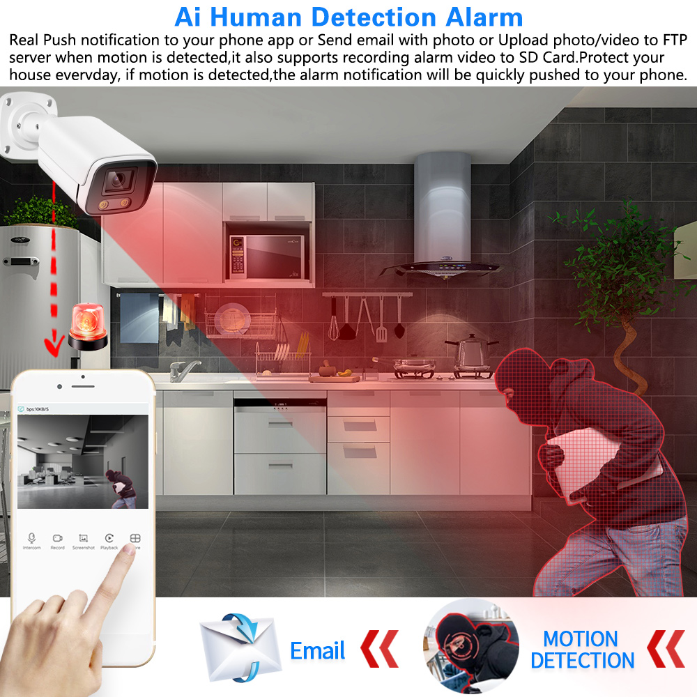 8MP Face Full Color Night Visi - Ip Camera Outdoor 4K บทวิจารณ์และราคา