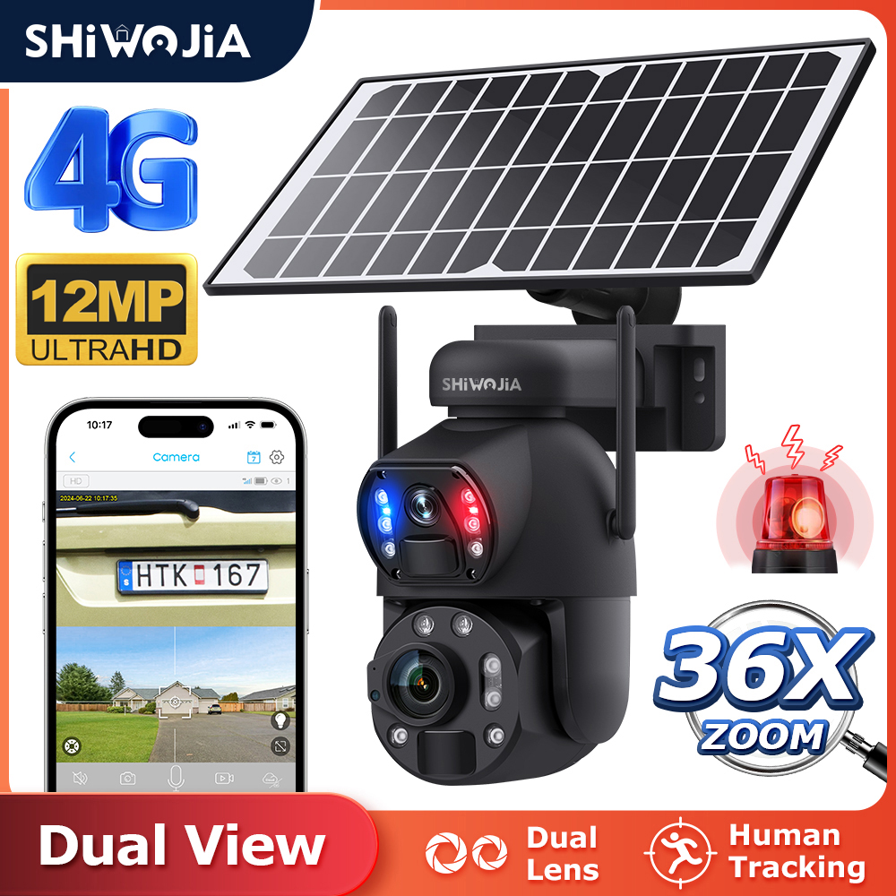 SHIWOJIA 6K 12MP 4G Solar Came - Ip Camera Outdoor 4K บทวิจารณ์และราคา