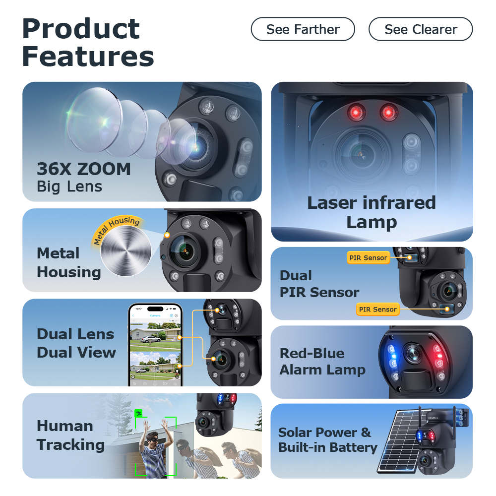 SHIWOJIA 6K 12MP 4G Solar Came - Ip Camera Outdoor 4K บทวิจารณ์และราคา