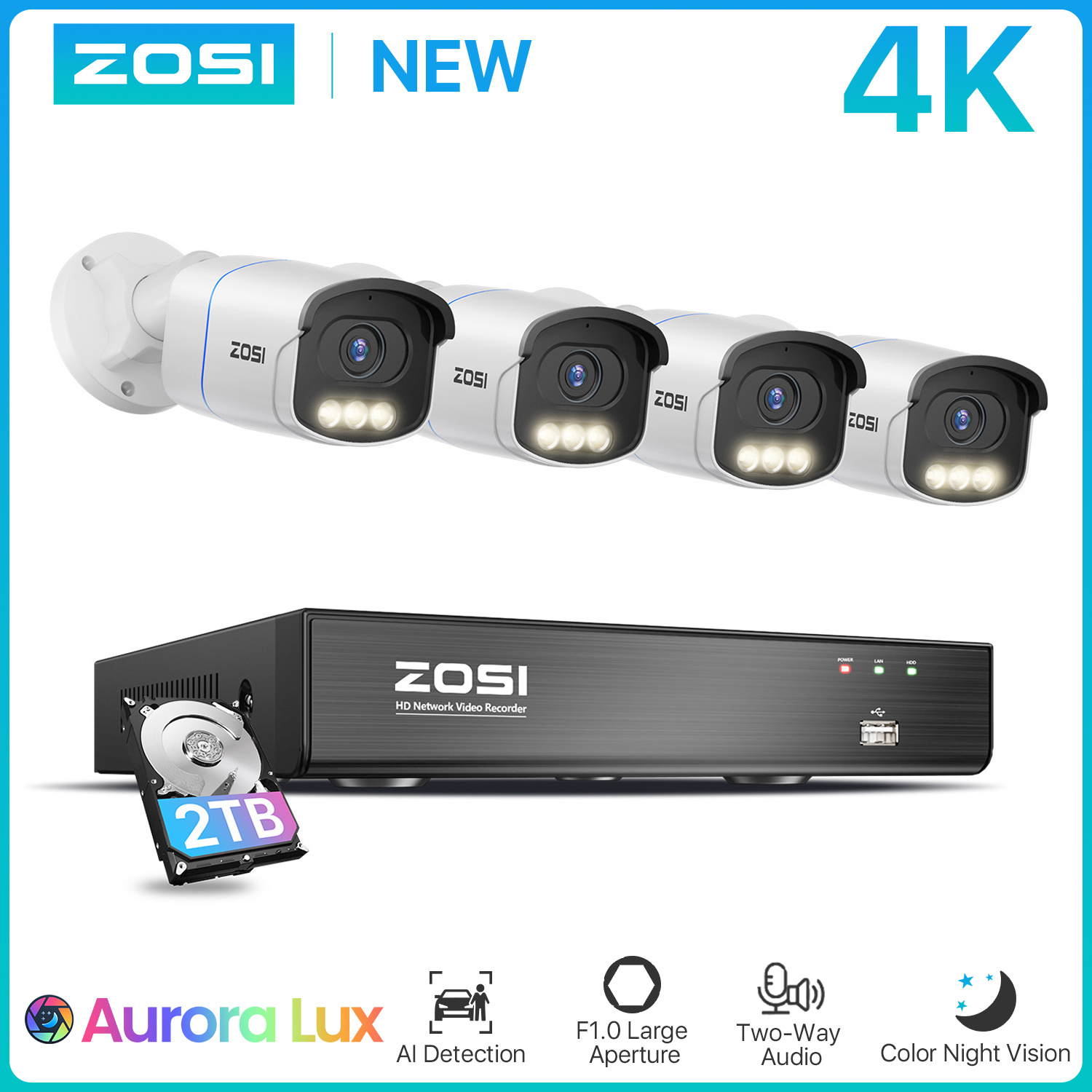 ZOSI 4K PoE Security Camera Sy - Ip Camera Outdoor 4K บทวิจารณ์และราคา