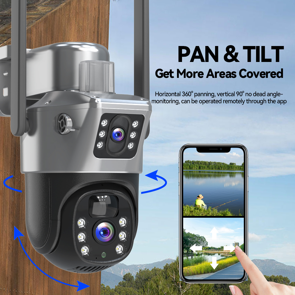V380 8MP Dual Lens Solar Secur - Ip Camera Outdoor 4K บทวิจารณ์และราคา