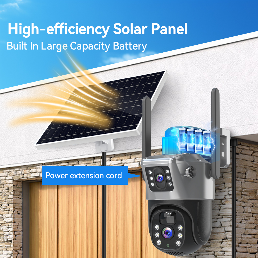 V380 8MP Dual Lens Solar Secur - Ip Camera Outdoor 4K บทวิจารณ์และราคา
