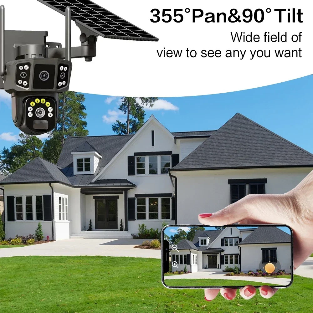 WIFI 4G sim solar camera V380, - Ip Camera Outdoor 4K บทวิจารณ์และราคา