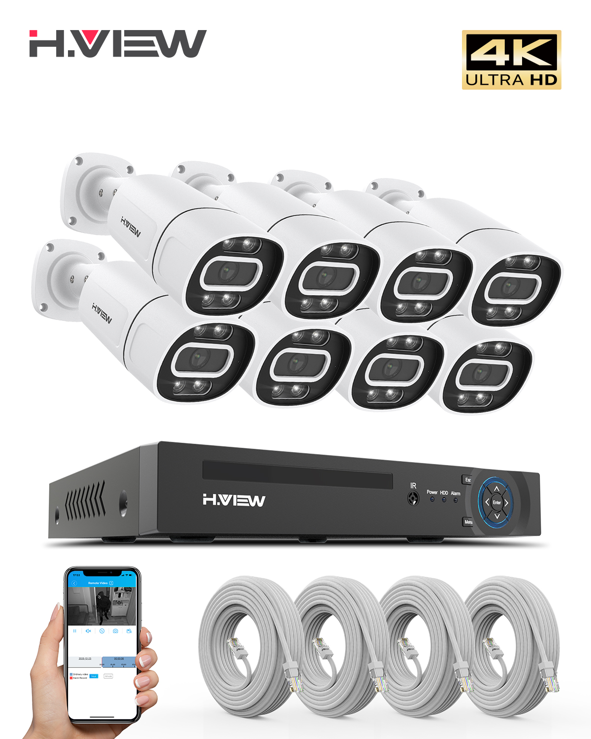 H.View 4K 5Mp 8Mp poe Cctv Sec - Home Security Ideas บทวิจารณ์และราคา