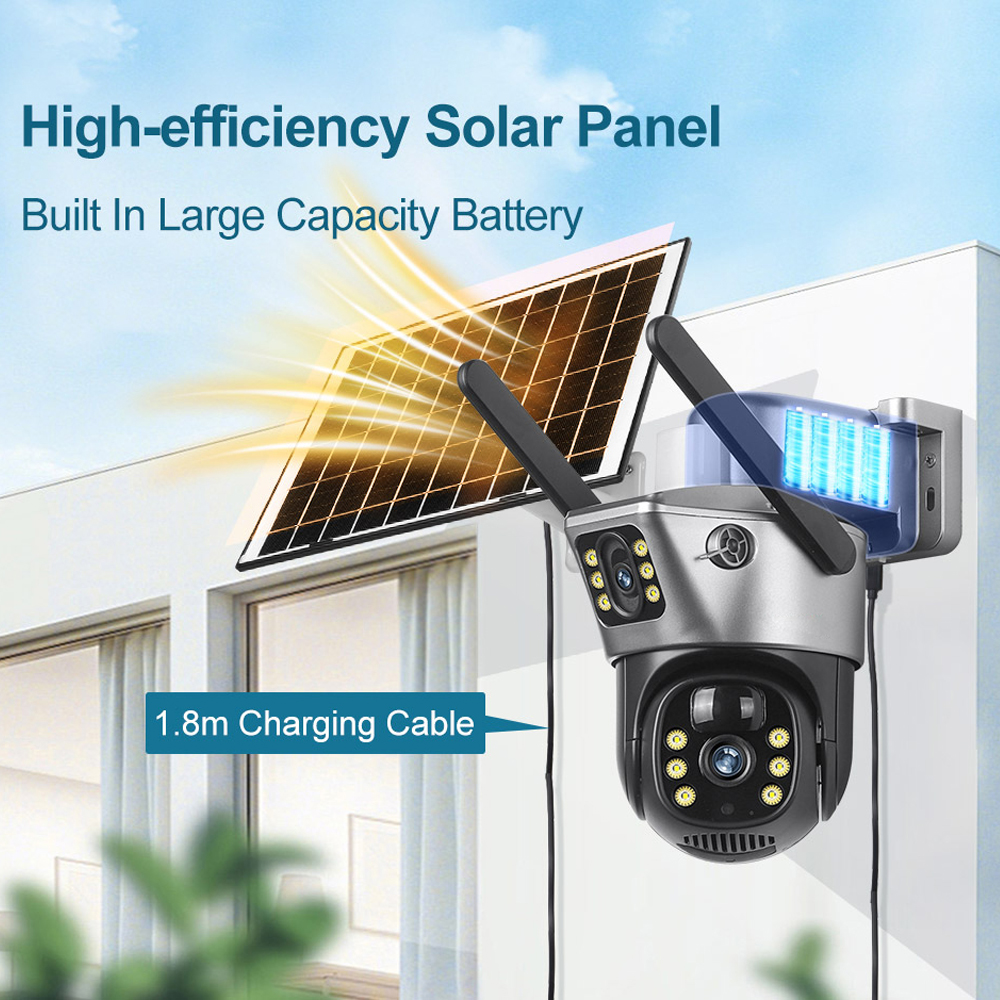 4G / WiFi Solar Camera Dual Le - Ip Camera Outdoor 4K บทวิจารณ์และราคา