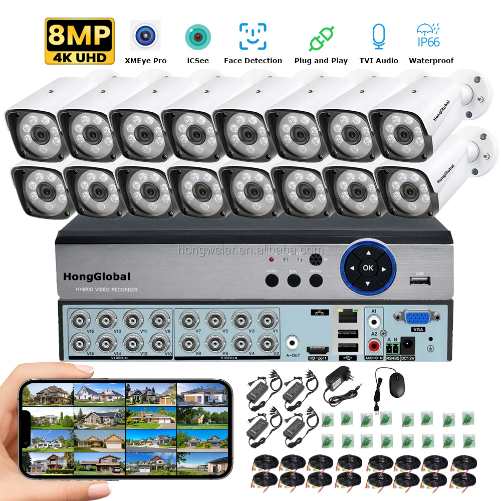 HongGlobal 8MP 16 Channel DVR  - Ip Camera Outdoor 4K บทวิจารณ์และราคา